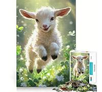 Smiling Lamb in Meadow 1000 Piece Jigsaw Puzzles for Teenagers Cognitive Toy Slow Enjoy Premium Edge Santa Wish Pick 38x26cm