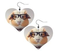 Smiling Leather Earrings for Women Heart Dangle Earrings Lightweight Drop Earring Jewelry Gift