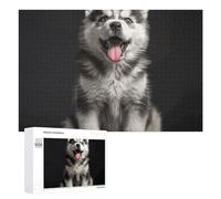 Smiling Little Dog Jigsaw Puzzle 1000 PCS Challenging Fun Puzzles Wooden Jigsaw Puzzles for Adults Families