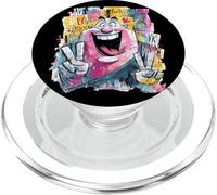 Smiling Monk Double Peace Graffiti Pop Graphic Art Sign PopSockets PopGrip for MagSafe