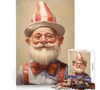 Smiling Old Man in Hat Jigsaw 1000 Pieces for Teenagers Logic Boost Toy Calming Play Premium Edge Art Collectible 50x75cm