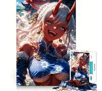 Smiling Oni Anime Girl Jigsaw Puzzles for Adults1000 Piece Sharp Logic Toy Together Fun Tight Cut Memorable Gift 50x75cm