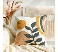 Smiling Onion Modern Boho Square Throw Pillow Covers Soft Woven Tufted Neutral Pillowcase,Simple Geometric Textured (Yellow,Green)