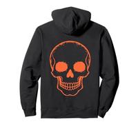 Smiling Orange Skull Halloween For Men Women Kids Skeleton Pullover Hoodie