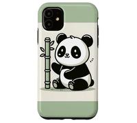 Smiling Panda With Bamboo Illustration Case for iPhone 11
