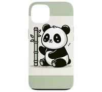 Smiling Panda With Bamboo Illustration Case for iPhone 13