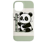 Smiling Panda With Bamboo Illustration Case for iPhone 14