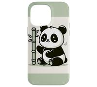 Smiling Panda With Bamboo Illustration Case for iPhone 14 Pro Max