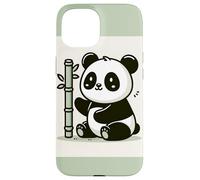 Smiling Panda With Bamboo Illustration Case for iPhone 15