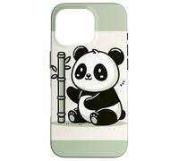 Smiling Panda With Bamboo Illustration Case for iPhone 16 Pro