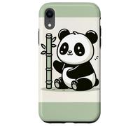 Smiling Panda With Bamboo Illustration Case for iPhone XR