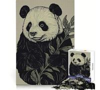 Smiling Panda with Leaves 1000 Piece Jigsaw Puzzles for Teenagers Cognitive Toy Slow Enjoy Premium Edge Santa Wish Pick 38x52cm