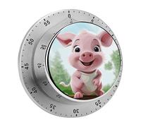 Smiling Pets Kitchen Timer - Mechanical Visual Timer, Stainless Steel Digital Timers with Magnetic Base Egg Timers for Hard Boiled Eggs 60-Minute Countdown Kitchen Clock for Cooking