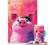 Smiling Pig Illustration1000 Piece Jigsaw Puzzles for Adults Jigsaw Brain Teaser is ideal as a gift for the whole family 38x26cm