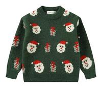 SMILING PINKER Boys Christmas Jumper Sweater Xmas Tree Reindeer Snowman Chunky Knitted Pullover Winter Tops(Dark Green,3 Years)
