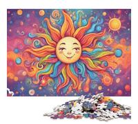 Smiling Rainbow Sun Puzzle 500 Pieces Jigsaws Wooden Puzzles for Adults Family Entertainment Toys 500pcs (52x38cm)