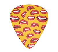 Smiling Red Lips Printed Guitar Picks 12 Pack Picks Sampler With Storage Box For Guitar Bass Ukulele 0.46mm