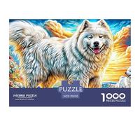 Smiling Samoyed 1000 Piece Puzzle for Adults - Challenging Jigsaw for Mindfulness & Wall Art, Premium Quality with Detailed Art Print 70x50cm/1000pcs