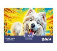 Smiling Samoyed 1000 Piece Puzzle for Adults - Challenging Jigsaw for Mindfulness & Wall Art, Premium Quality with Detailed Art Print 70x50cm/1000pcs