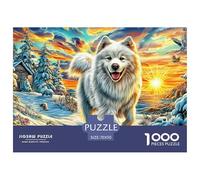 Smiling Samoyed 1000 Piece Puzzle for Adults - Challenging Jigsaw for Mindfulness & Wall Art, Premium Quality with Detailed Art Print 70x50cm/1000pcs