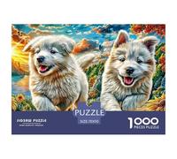 Smiling Samoyed 1000 Piece Puzzle for Adults - Challenging Jigsaw for Mindfulness & Wall Art, Premium Quality with Detailed Art Print 70x50cm/1000pcs
