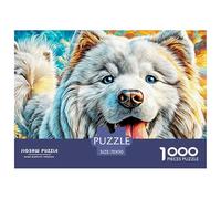 Smiling Samoyed 1000 Piece Puzzle for Adults - Challenging Jigsaw for Mindfulness & Wall Art, Premium Quality with Detailed Art Print 70x50cm/1000pcs