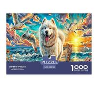 Smiling Samoyed Jigsaw Puzzle for Adults And Teenagers, Impossible 1000 Piece Puzzle, Mindfulness & Family Fun Activity, Challenging Puzzle Game 52x38cm/1000pcs