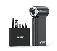 Smiling Shark Compressed Air Duster, J02 Super Power 150000RPM Aluminum Electric Air Duster with Mini Vacuum Cleaner, 2 Modes (Normal&Storm) Adjustable Dust Blower for PC/Outdoor/House/Car, Black