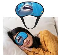 Smiling Shark Eye Mask for Sleeping Soft Satin Sleep Shade Cover Blindfold with Elastic Strap Travel Nap Blackout Eye Shade Cover for Women Men