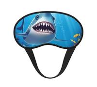 Smiling Shark Eye Mask for Sleeping Soft Satin Sleep Shade Cover Blindfold with Elastic Strap Travel Nap Blackout Eye Shade Cover for Women Men