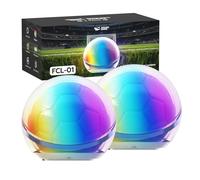 Smiling Shark FCL-01 Night Light, Super Bright 6 RGB Modes Mini Party Light Ultra-Compact Soccer Ball Shape Portable Rechargeable Camping Lamp for Watch the Game Party Camping Outdoor (2 Pack)