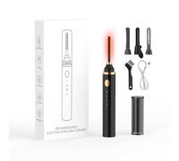 Smiling Shark Heated Eyelash Curler, New 360°Wand-Style Heated Lash Brush Rechargeable with 3 Temp & 5s Fast Heating【Lengthen/Define/Curler】 3-in-1 Lash Curler for All Types of Lashes, MG1(Black)
