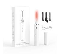 Smiling Shark Heated Eyelash Curler, New 360°Wand-Style Heated Lash Brush Rechargeable with 3 Temp & 5s Fast Heating【Lengthen/Define/Curler】 3-in-1 Lash Curler for All Types of Lashes, MG1(White)