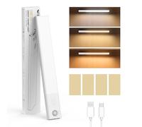 Smiling Shark HM-01 Under Cabinet Light, 1200mAh Rechargeable Motion Sensor LED 3CCT (3000K/4000K/6000K) Stepless Dimming Quick Recharge Magnetic Night Light for Kitchen Wardrobe Bedroom Closet