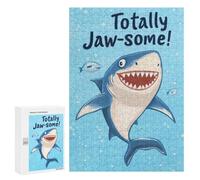 Smiling Shark Illustration - Decorative Jigsaw for Grown-Ups, 300 PCS, Holiday-Season Gift, for Mindful Indoor Entertainment