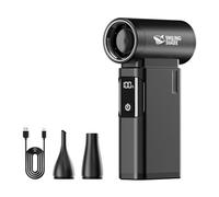 Smiling Shark JE-01 Electric Dust Blower, Brushless Motor 90,000 rpm Compressed Air Duster Made of Aluminium & LED Display, 4-Speed Rechargeable Dust Blower for PC/Keyboard/Campfire
