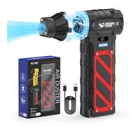 Smiling Shark JF-02 Compressed Air Duster 8000mAh Rechargeable Cordless | Turbo Power 110000RPM Stepless Speed Electric Air Blower with Emergency Cutter & Hammer Mini Dust Blower for PC/Camping/Car