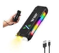 Smiling Shark ML01 Multifunctional Flashlight, Rechargeable LED Torch with Magnetic Base, Main Side Light with RGB Compact Clip Design Long-Lasting USB Charging for Camping Hiking Emergency (Black)