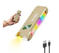 Smiling Shark ML01 Multifunctional Flashlight, Rechargeable LED Torch with Magnetic Base Main Side Light with RGB Compact Clip Design Long-Lasting USB Charging for Camping Hiking Emergency (Khaki)