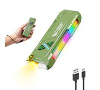 Smiling Shark ML01 Multifunctional Flashlight, Rechargeable LED Torch with Magnetic Base Main Side Light with RGB Compact Clip Design Long-Lasting USB Charging for Camping Hiking Emergency (Green)