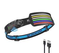 Smiling Shark Rechargeable Headlamp, 230°Wide Angle 5*Colors Light The Brightest LED Head Lamp with Motion Sensor Waterproof Headlight for Camping Hiking Outdoor, Head-Lamp-LED-Frontale-Rechargeable