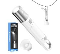 Smiling Shark Rechargeable Torch, G2 Torches LED Super Bright with COB Sidelight & Hook and Diffuser 3 Mode Zoomable Camping Flashlight Small for Outdoor/Emergency/Hiking, White