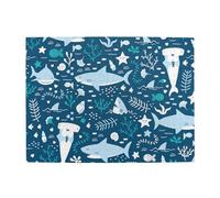 Smiling Shark Sea Animals Fishes Starfish Blue,500 Pieces Puzzles for Adults-Wooden Jigsaw Puzzle for Adults Elderly