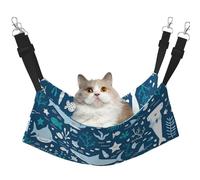 Smiling Shark Sea Animals Fishes Starfish Blue,Cat Hanging Hammock Soft Double Sided Hanging Bed for Small Dogs Pet,L