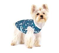 Smiling Shark Sea Animals Fishes Starfish Blue,Cotton Sleeveless Pet T-Shirt Soft Stretchy Puppy Breathable Vest,L