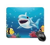 Smiling Shark Square Mouse Pad Portable Computer Mousepad with Non-Slip Rubber Base 20 * 25cm Ultra-Thin Gaming Mouse Mat for Computer Laptop Office Desk Accessories
