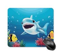 Smiling Shark Square Mouse Pad Portable Computer Mousepad with Non-Slip Rubber Base 25 * 30cm Ultra-Thin Gaming Mouse Mat for Computer Laptop Office Desk Accessories