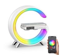 Smiling Shark Wake Up Light, Alarm Clock Wireless Charger with White Noise App Control Dimmable Sunrise & Sunset Simulation Bluetooth Speaker G Lamp for Home Decor Bedroom