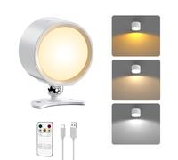 Smiling Shark Wireless Rechargeable Wall Light, LED Battery Powered Wall Light Indoor Dimmable 360° Rotate Magnetic Self Adhesive Wall Lamp no Drilling for Bedroom Bedside, White
