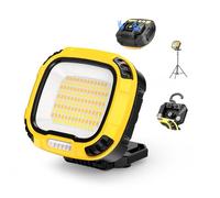 Smiling Shark Work Light, Portable Working Lights 5000mAh Rechargeable Waterproof Drop Resistant 18 Light Modes 4000 Lumen Cordless LED Work Lamp with Magnetic for Camping Outdoor Garage
